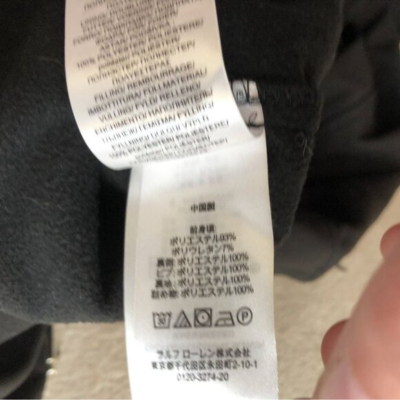 Lauren Ralph Lauren Womens Jacket Medium Quilted Bib Hooded Softshell Black - Picture 10 of 16